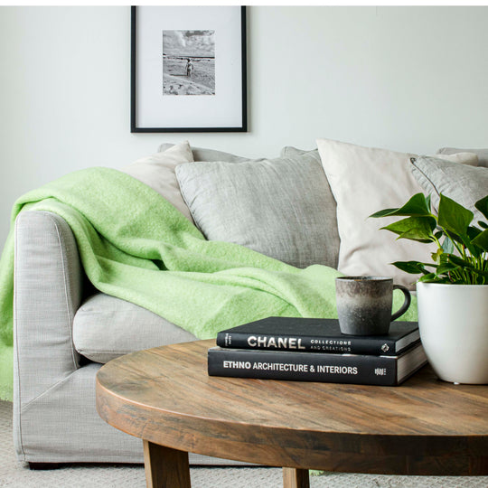 Pistachio Mohair Throw - The Glamorous Goat