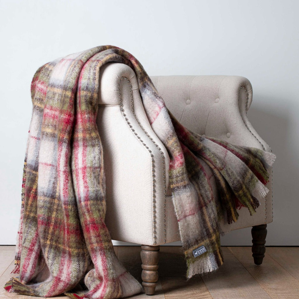 Heather Patterned Throw Hawea Heather Mohair Throw | The Glamorous Goat