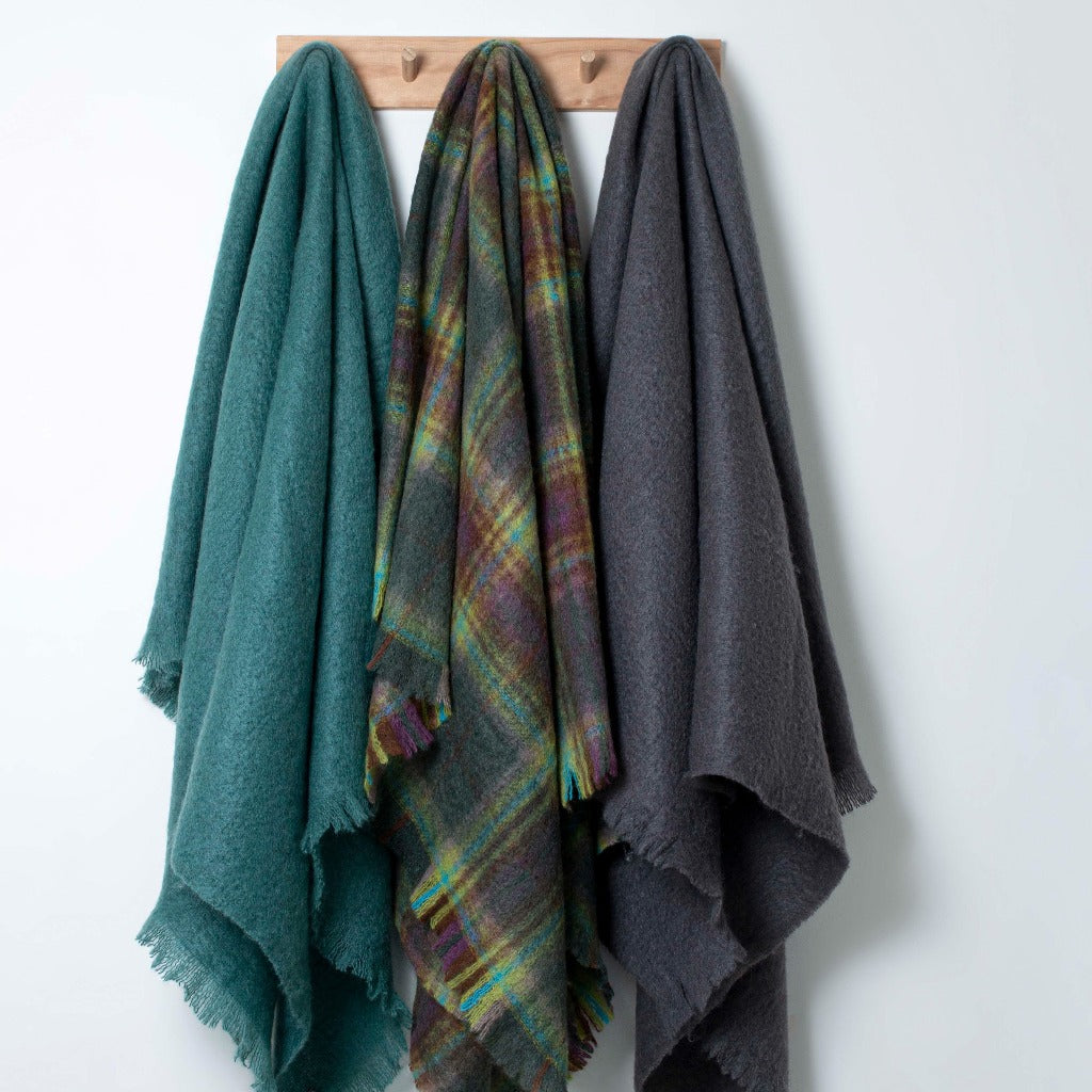 Aspiring Forest Mohair Throw - The Glamorous Goat