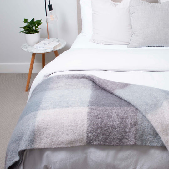 Dungarvon Grey Mohair Throw - The Glamorous Goat