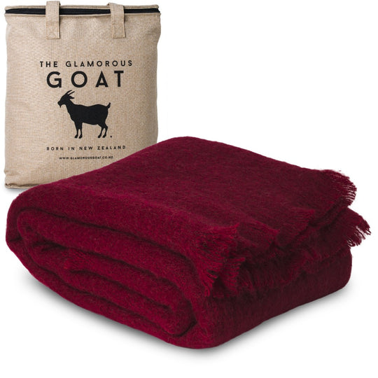 Pinot Noir Mohair Throw - The Glamorous Goat